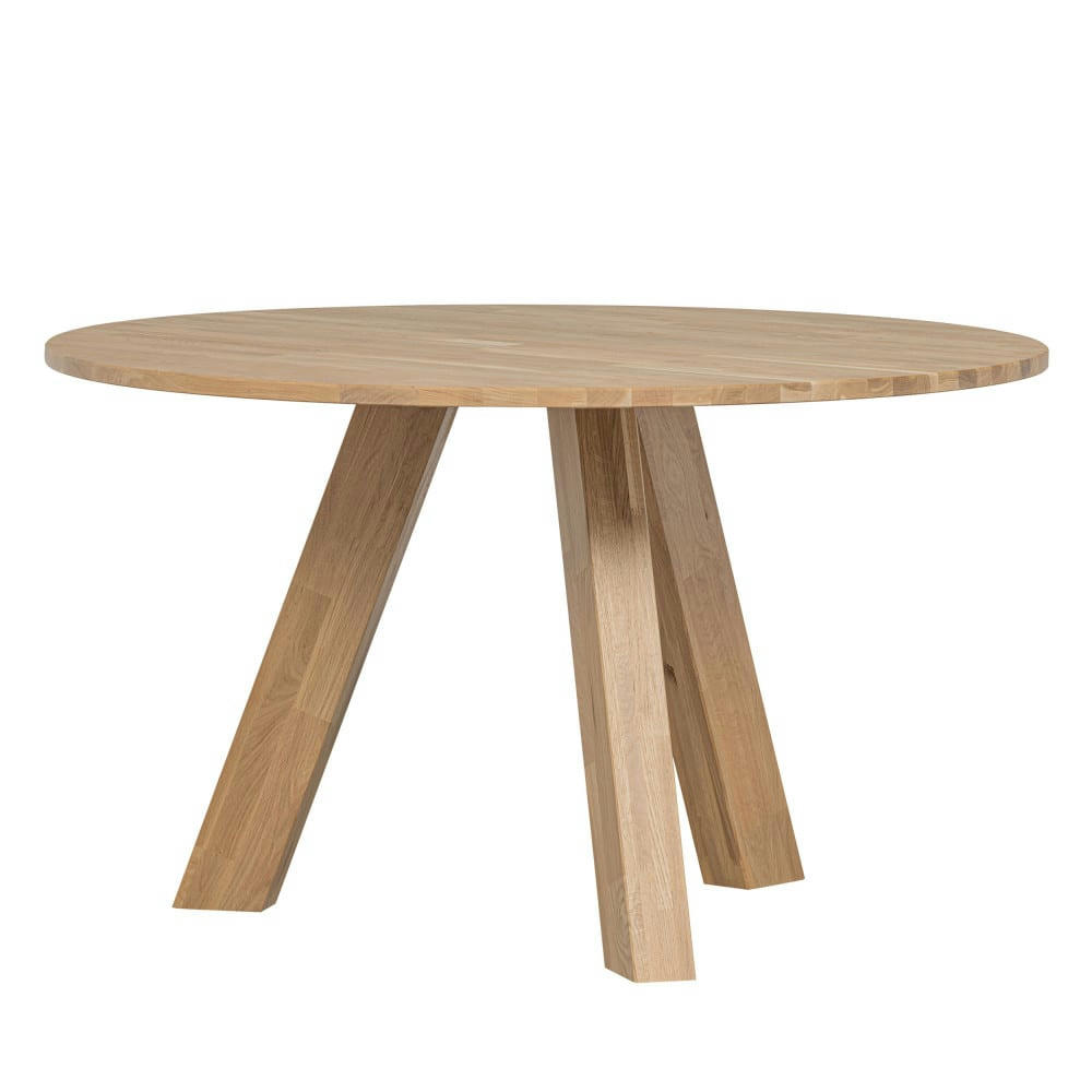 RHONDA - Table à manger ronde en bois D129cm bois clair