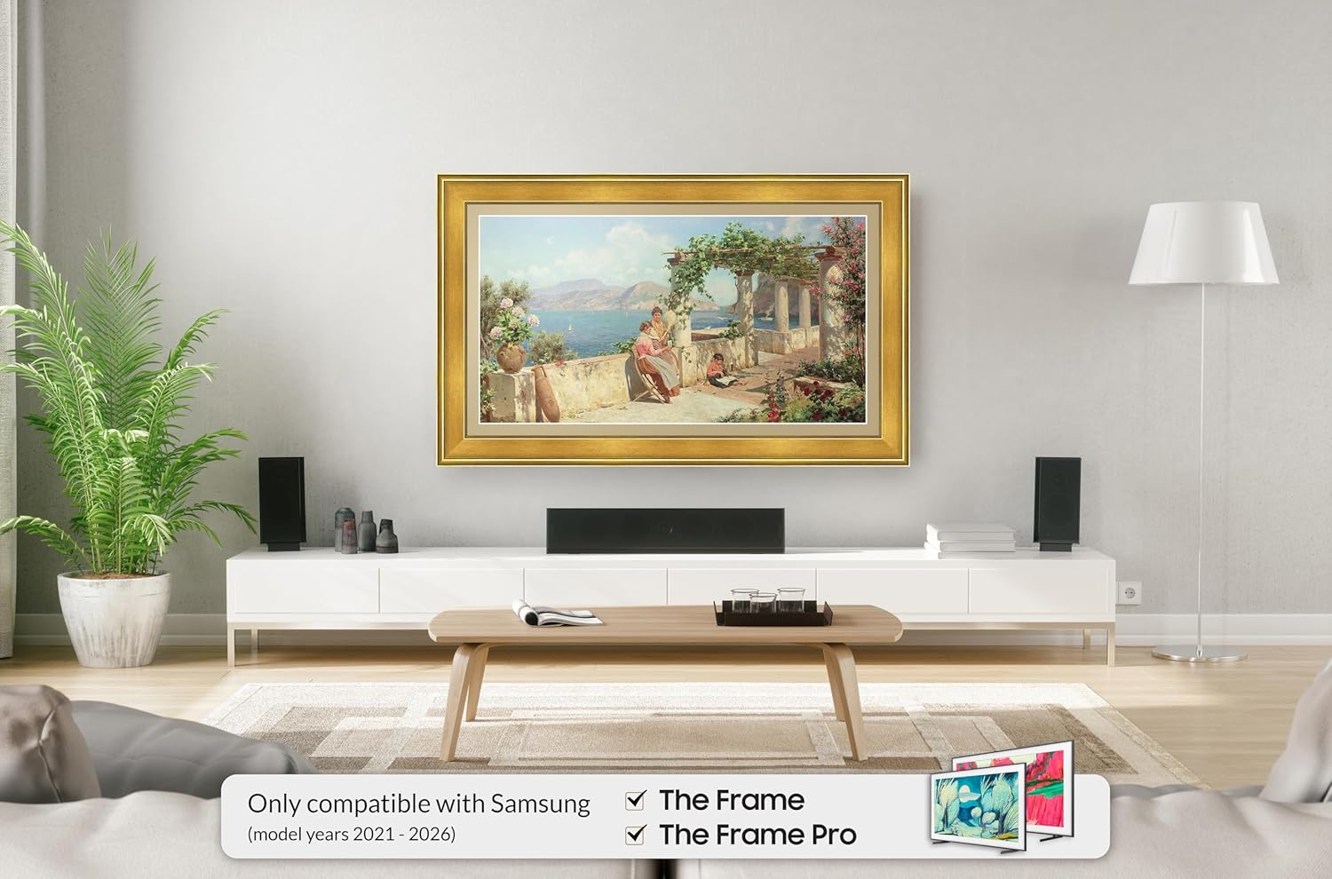 Antique Gold 65 Premiere Deco TV Frame - Compatible ONLY with Samsung The Frame TV and Pro TVs (Fits 2021-2026  LS03A  LS03B LS03C LS03D LS03FA LS03FW)