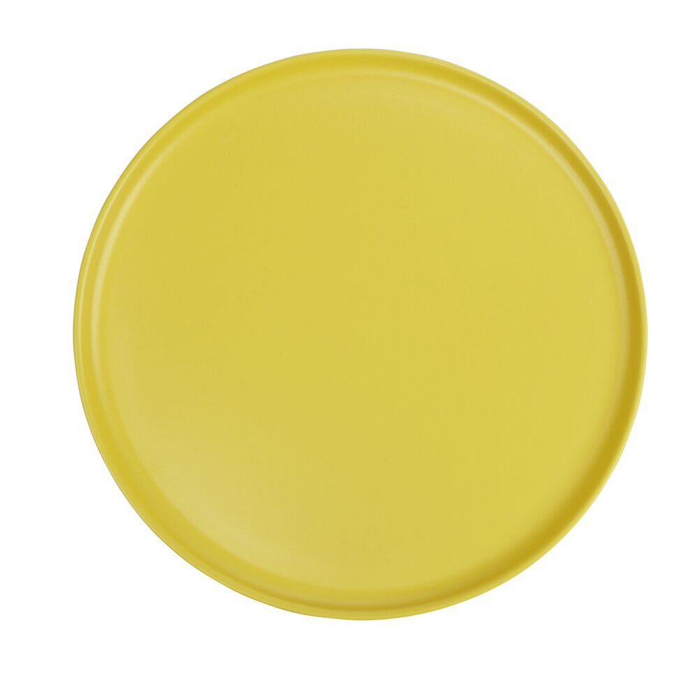 Assiette ronde plate Nordic porcelaine jaune Ø28cm