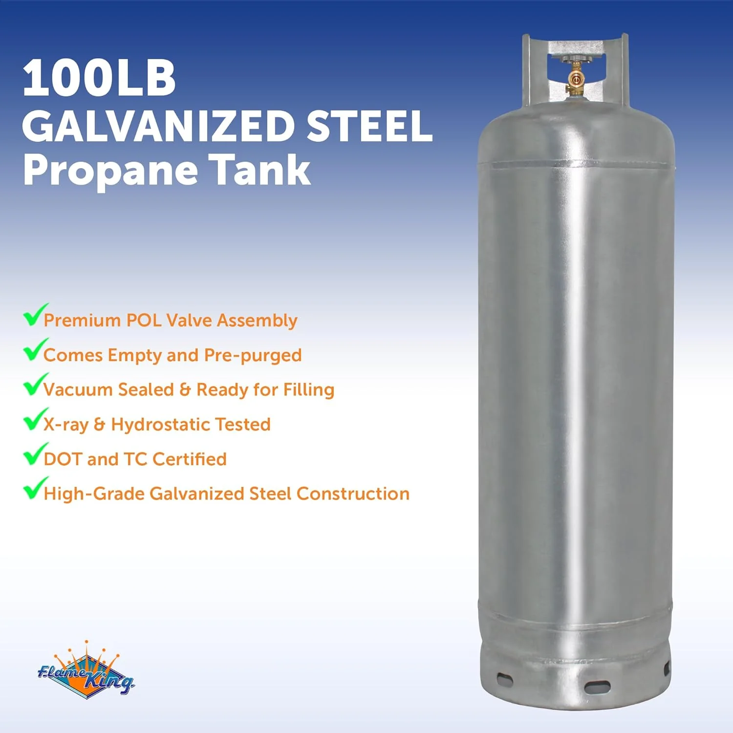 100Lb Steel Propane Tank Cylinder with Pol Valve(100Lb Steel Propane Tank)