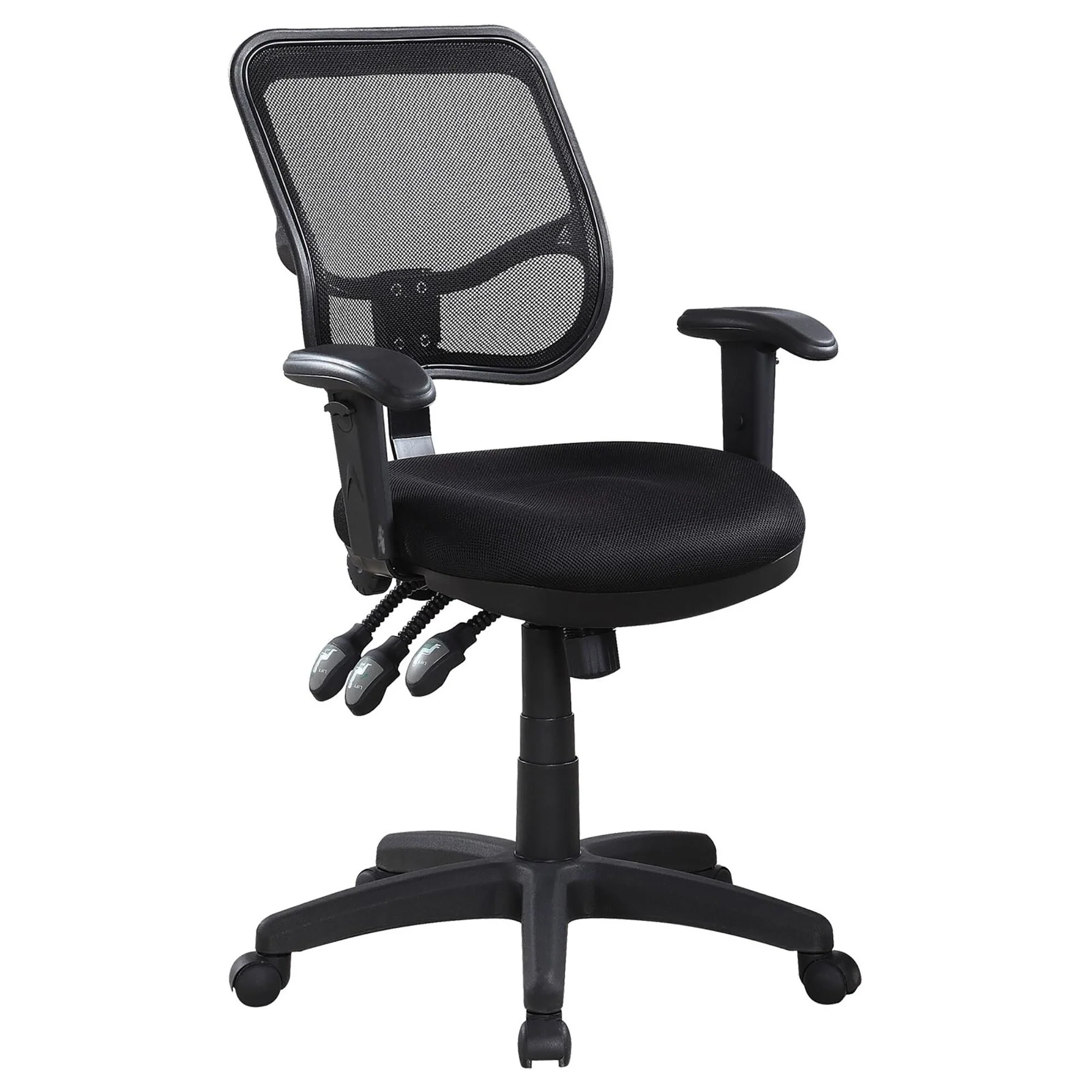 Ergonomic Black Swivel Office Chair - Adjustable Height Mesh Desk Chair with Armrests