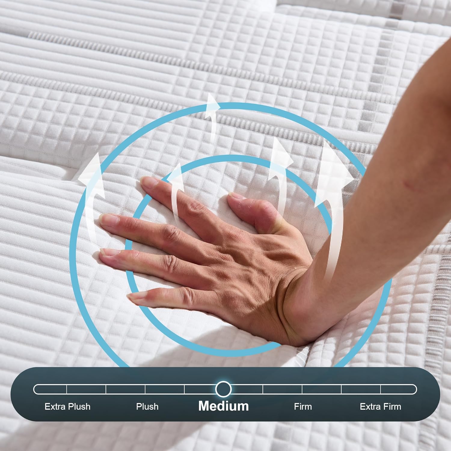 Queen Mattress Medium Soft - 14 Inch Hybrid Mattress with Memory Foam Strong Edge Support 120-night Trial