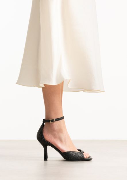 Zwarte sandalen met hak