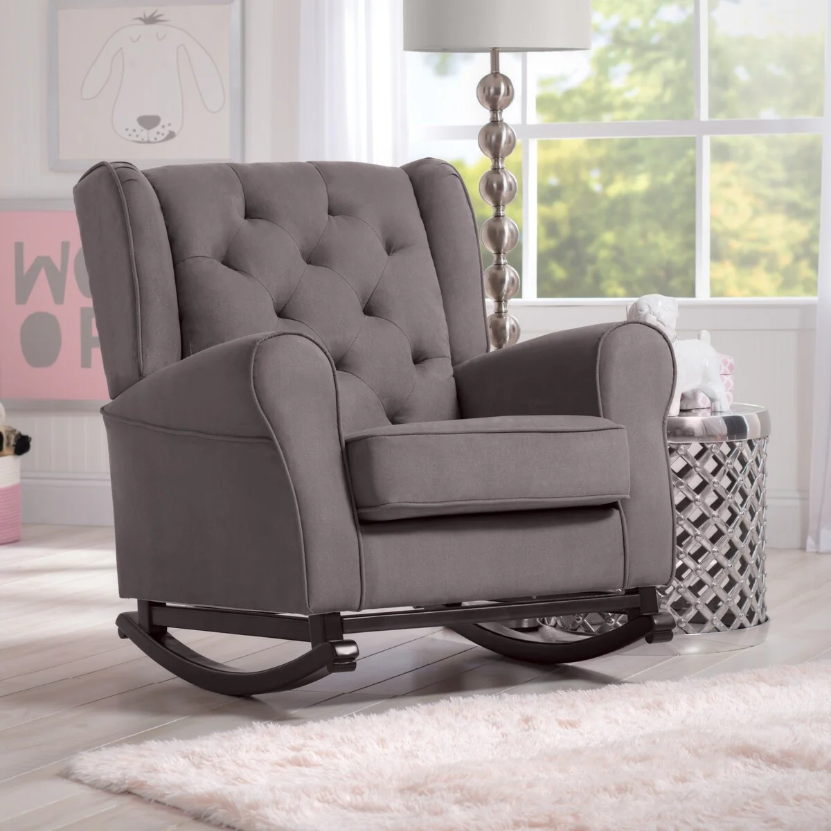 Delta Children Emma Nursery Rocking Chair, Graphite - N/A