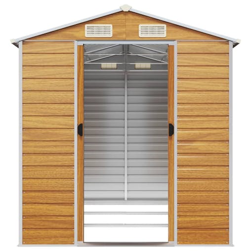 NNEVL Garden Shed Light Brown 191x300x198 cm Galvanised Steel