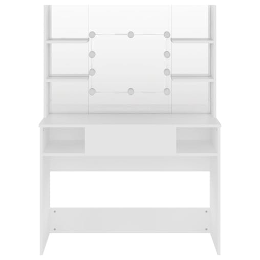NNEVL Makeup Table with LED Lights 100x40x135 cm MDF White