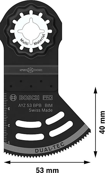 Lame starlock pro bimatière multimatériau 53x40mm - BOSCH - 2608669114