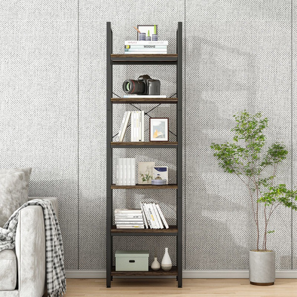 Regał na książki biblioteczka wąski wysoki loft industrial słupek vintage