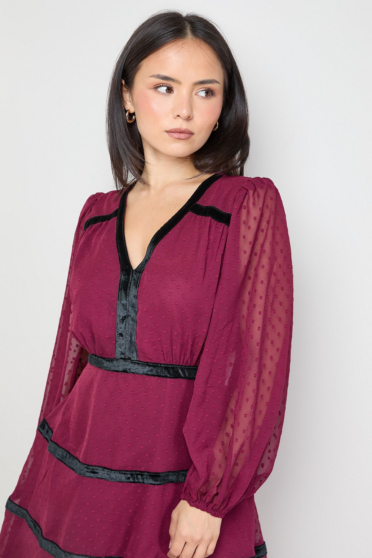Oasis Petite Contrast Fit And Flare Mini Dress
