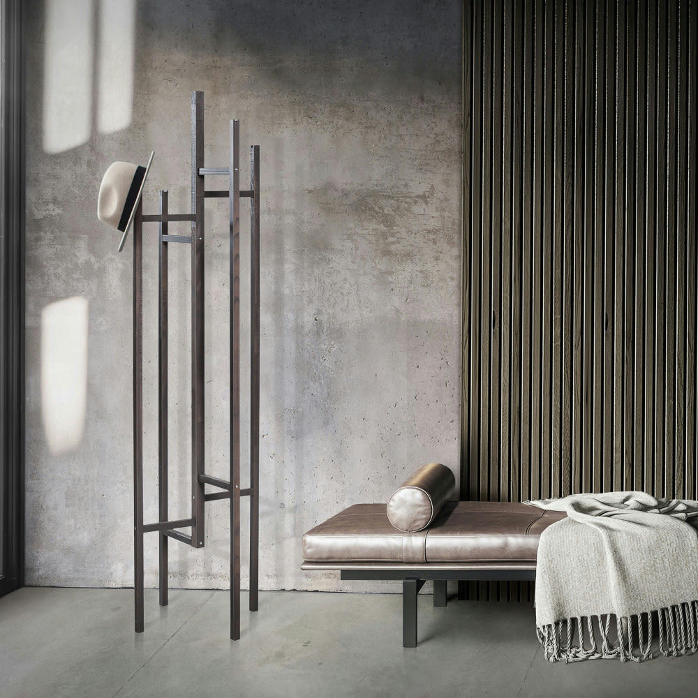 EIGEN - Porte-manteaux design bois massif gris