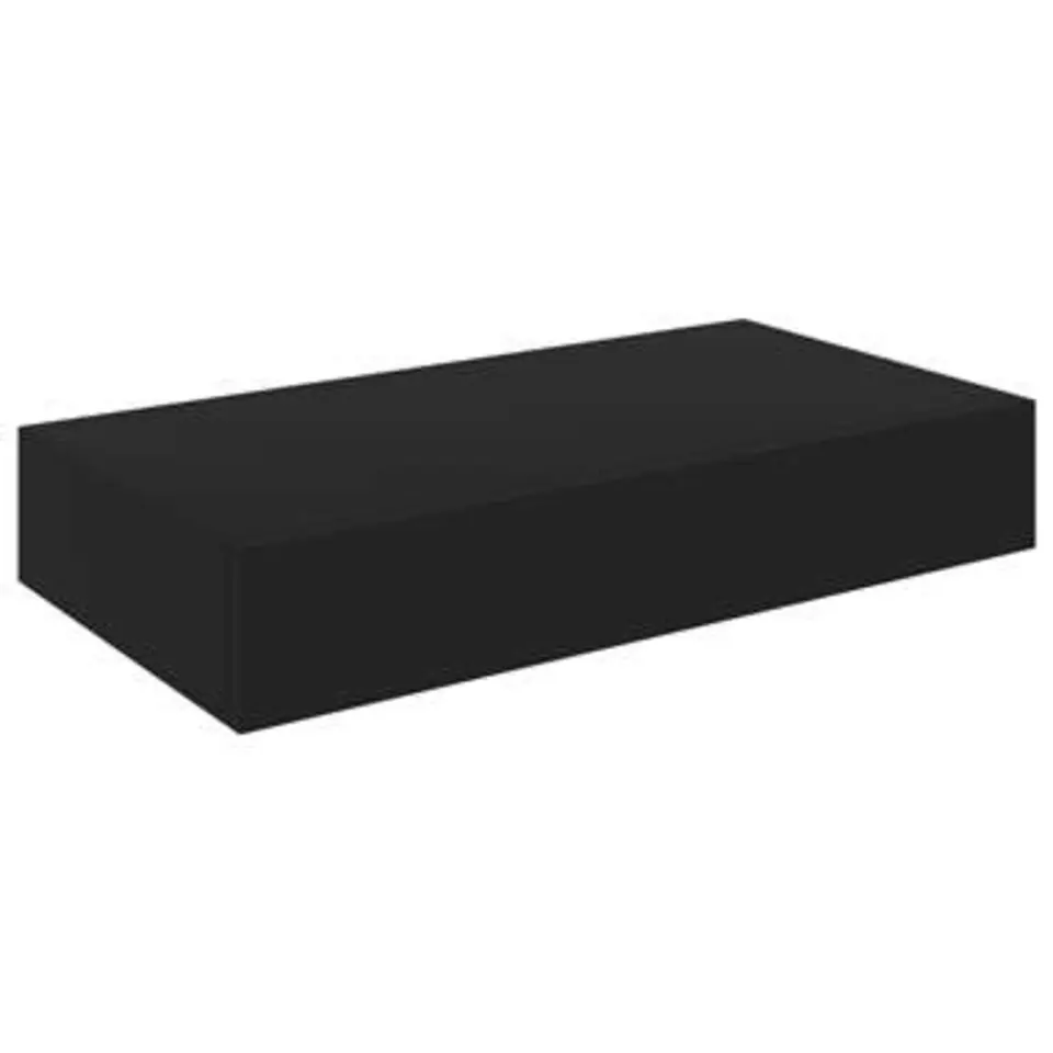 vidaXL - Wandschap - Zwart - MDF - 48 x 25 x 8 cm