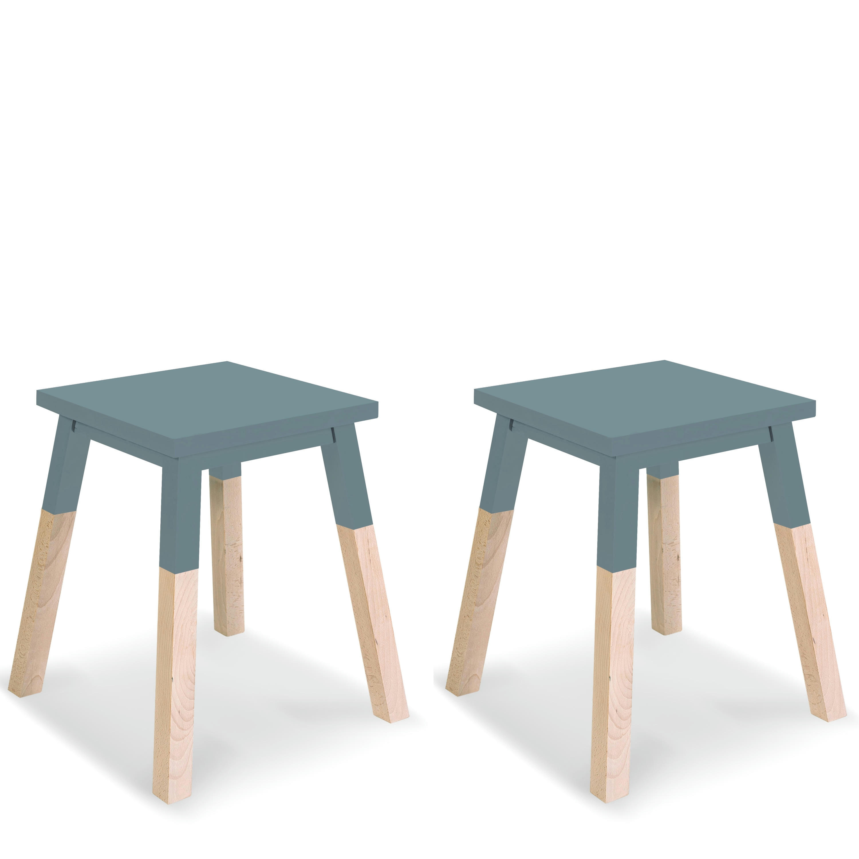 EGEE - 2 tabourets laqués en frêne, assise 35 cm