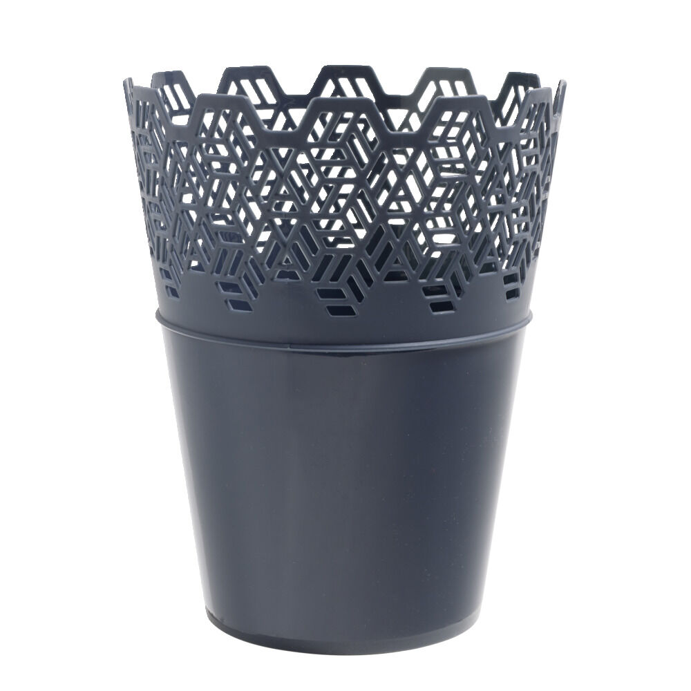 Pot rond plastique gris foncé Ø14xH18cm