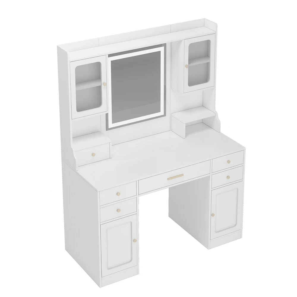 White Dressing Table with LED Lighted Mirror