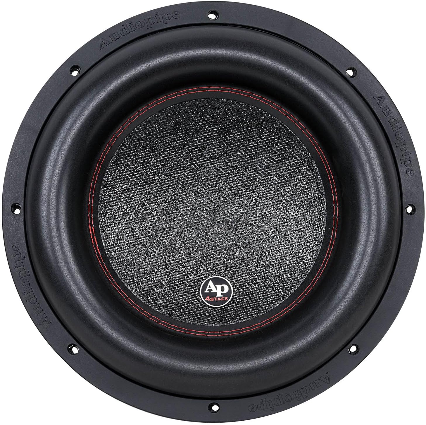 Audiopipe 12 Quad Stack Composite Cone Subwoofer (TXX-BDC4-12D2), Superior Performance, 2200W Max Power, 3 BASV Dual Voice Coil, Aluminum Basket, Multi-Connect Terminals, Dual 2 Ohms