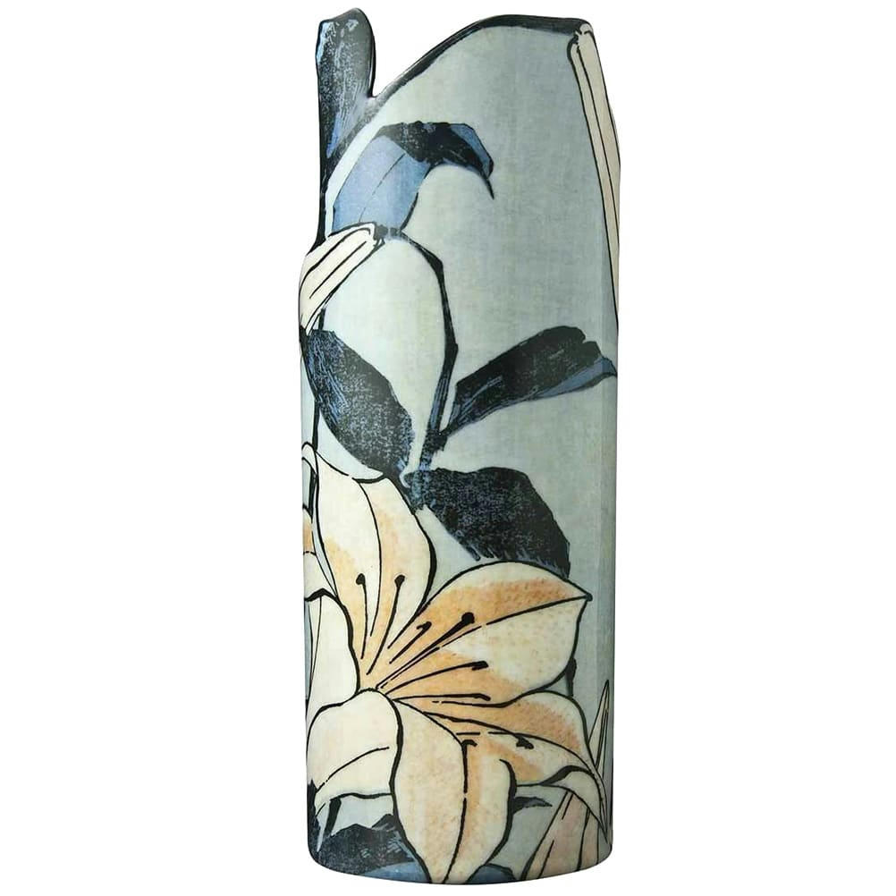 HOKUSAÏ - Vase en céramique silhouette les lys H22cm