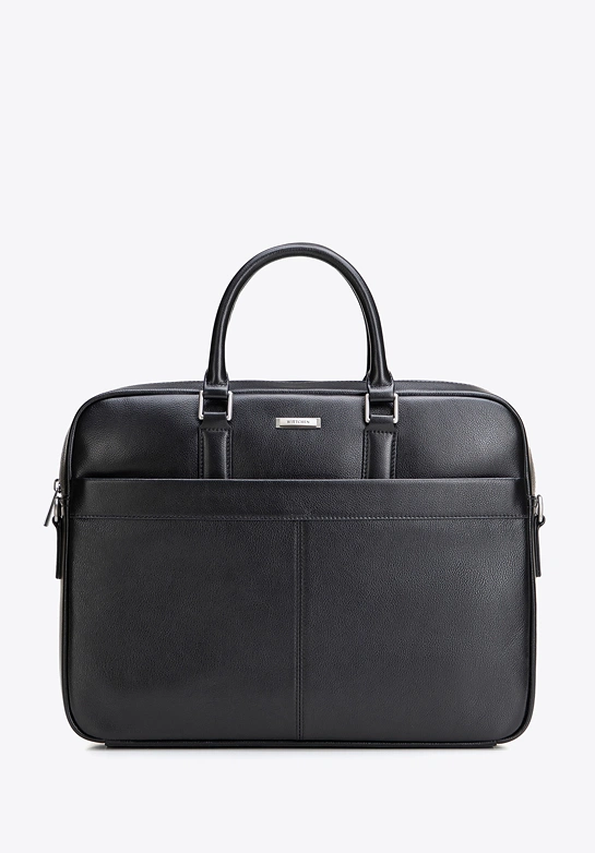 Męska torba na laptopa 15,6” z naturalnej skóry czarna