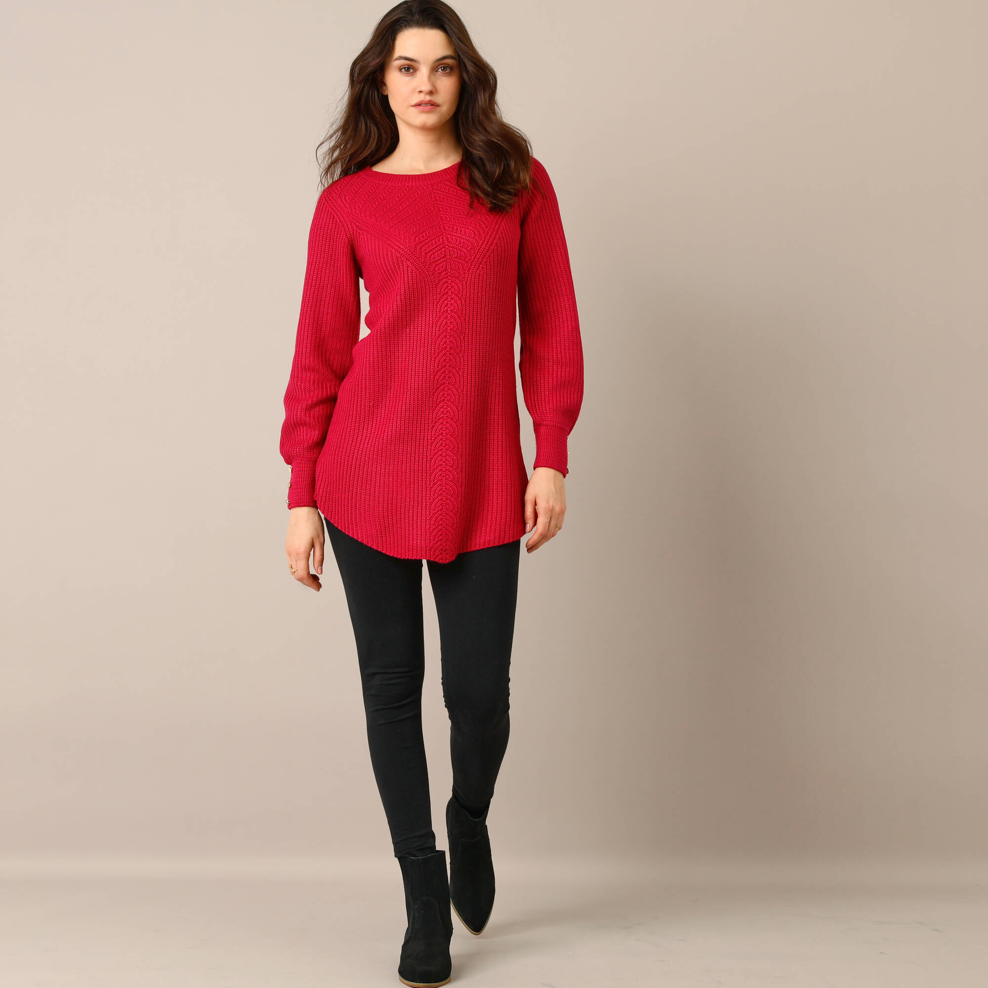 Pull-tunique maille fantaisie