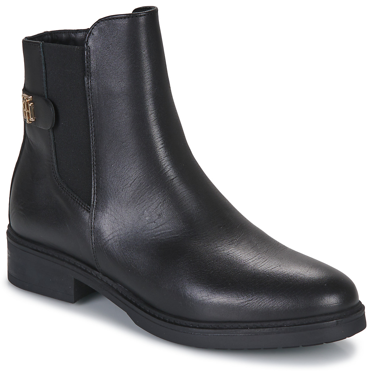 Tommy Hilfiger - TH LEATHER FLAT BOOT - Black