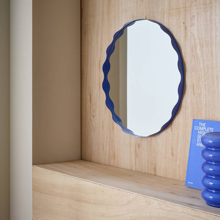 Habitat Blue Round Wall Mirror - 60x60cm