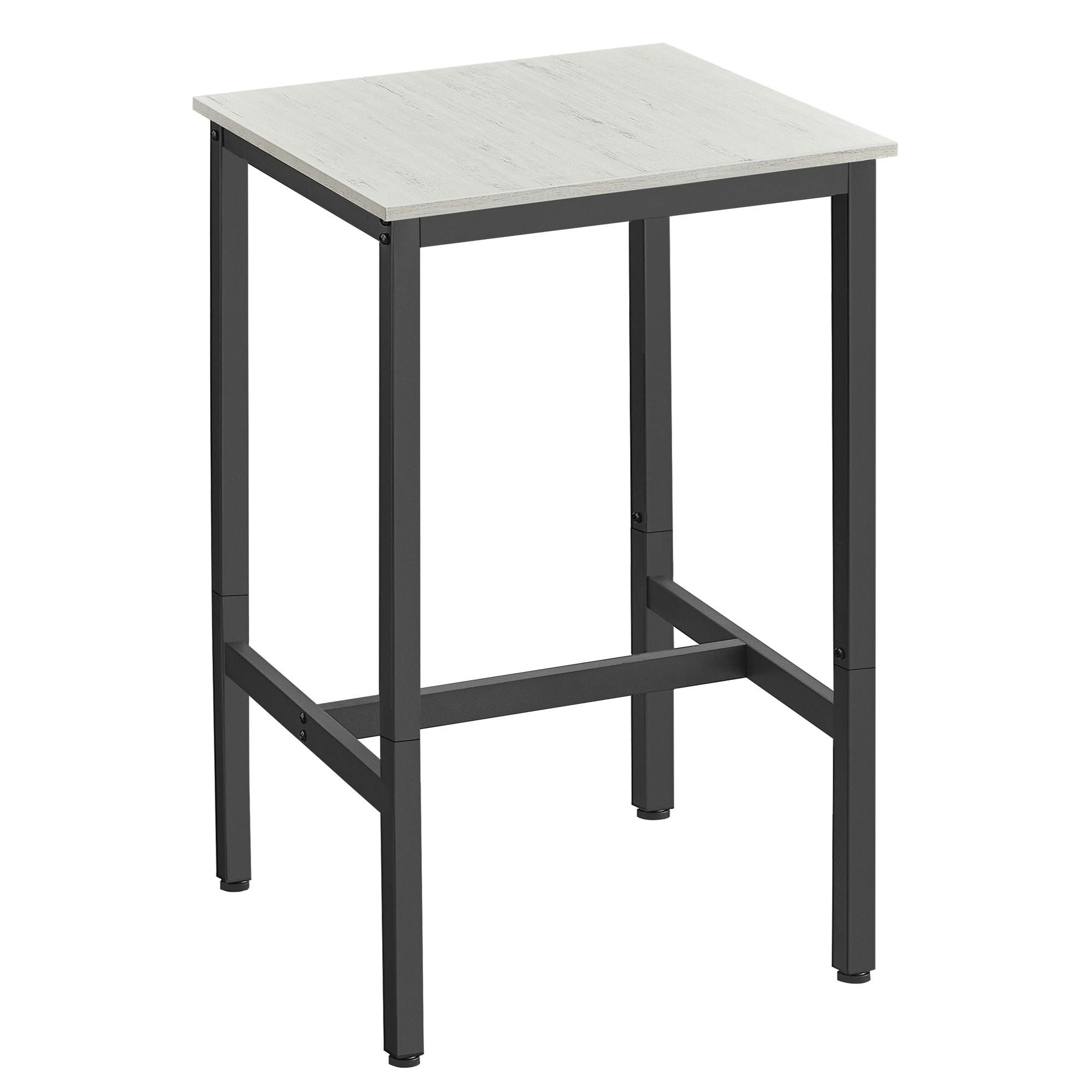 - Table haute cadre en acier rustique blanc et noir
