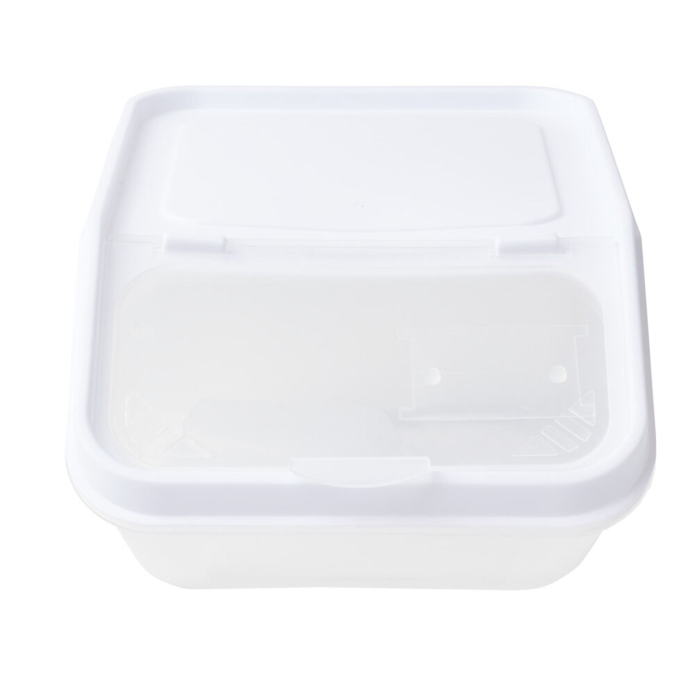 BoÎte alimentaire avec couvercle et cuillère plastique blanc 23x13,5xH17,5cm