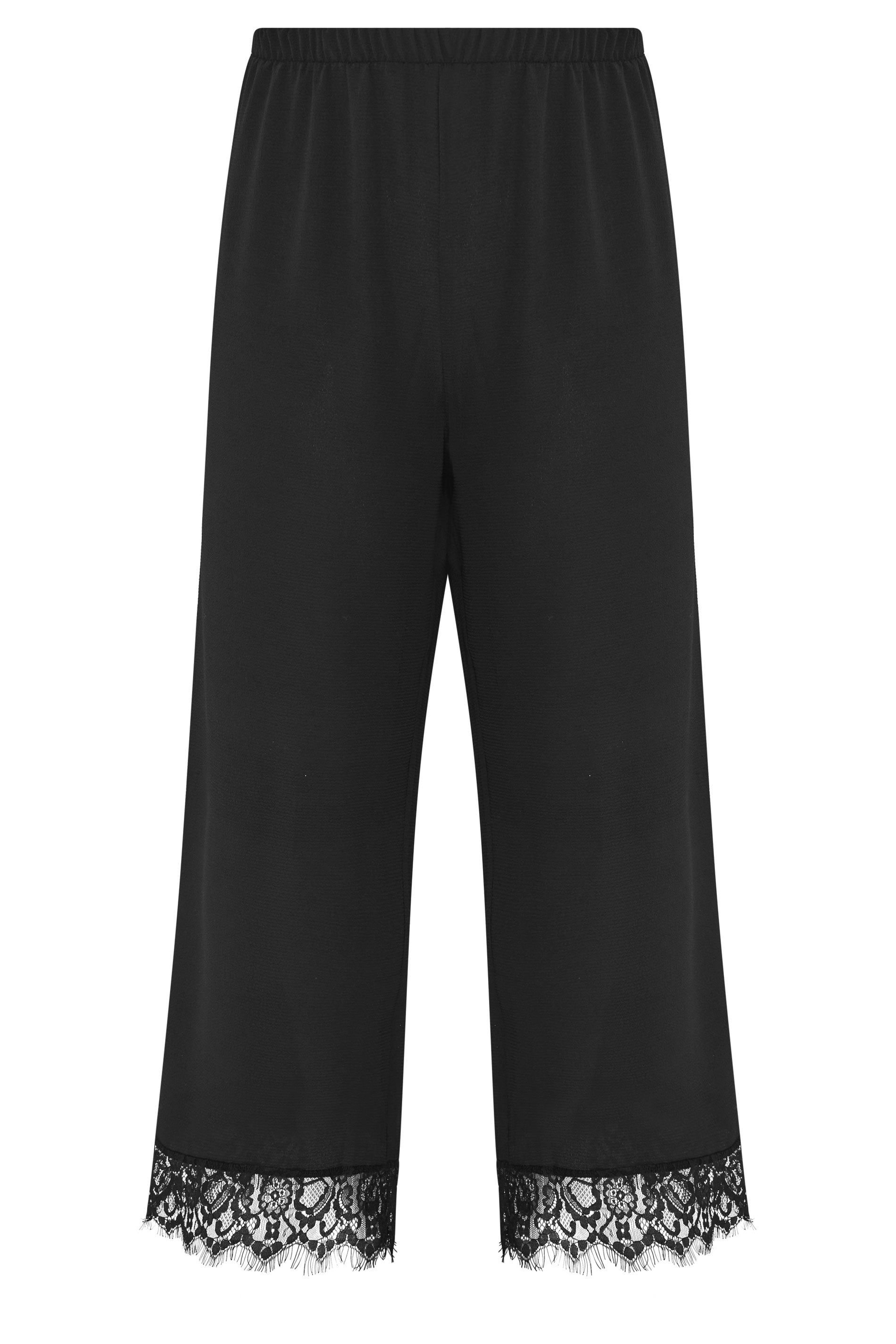 Yours Lace Hem Wide Leg Trousers