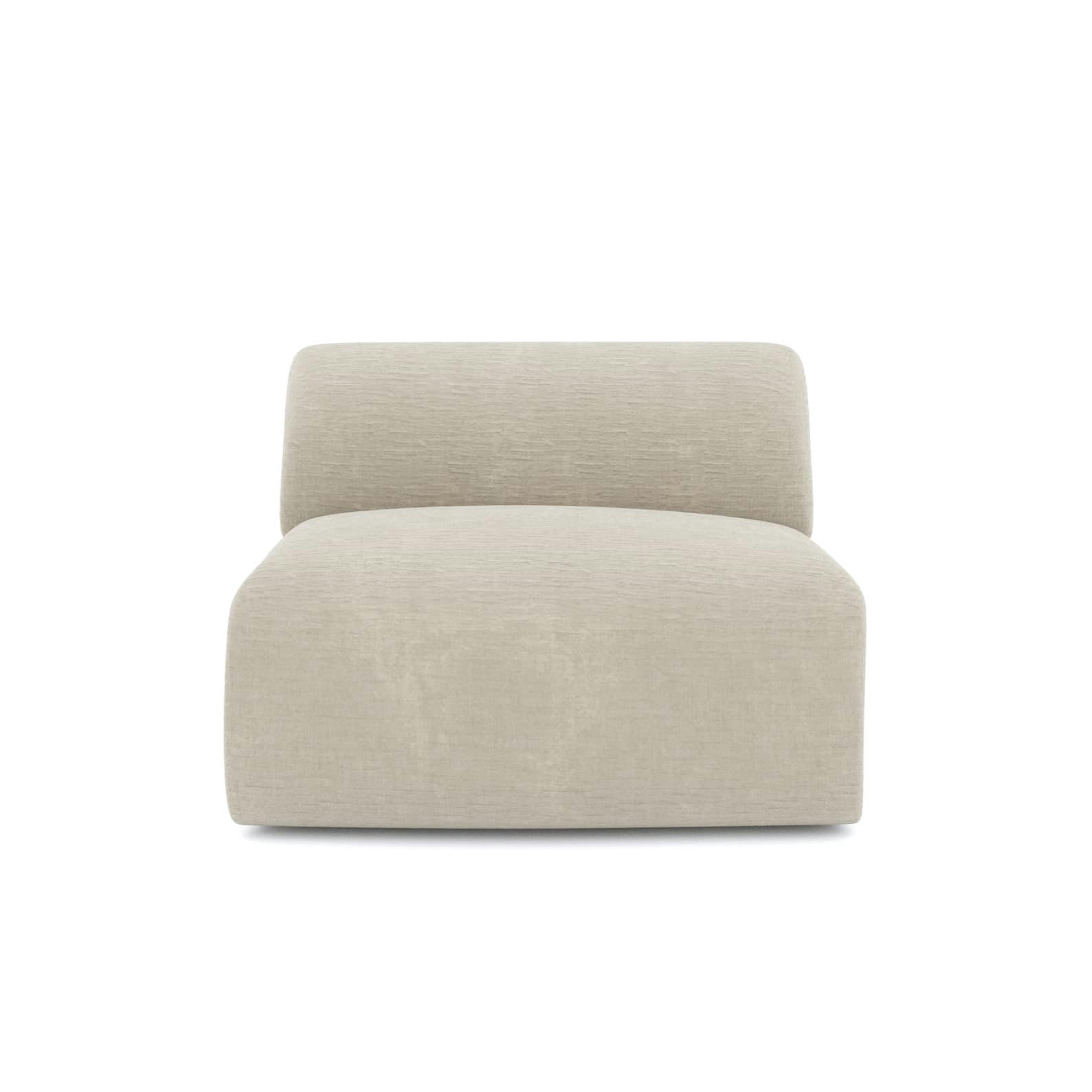 MYRA - Fauteuil sans accoudoirs velours texturé beige