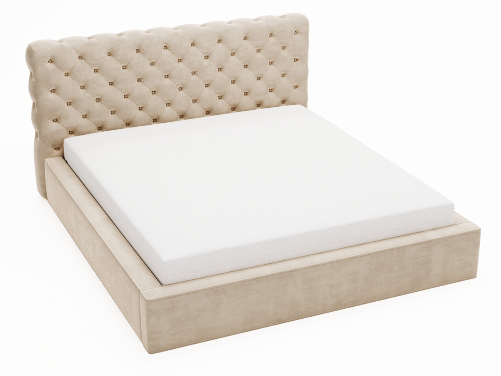 Łóżko chesterfield APOLLO 160x200 beżowe z pojemnikiem