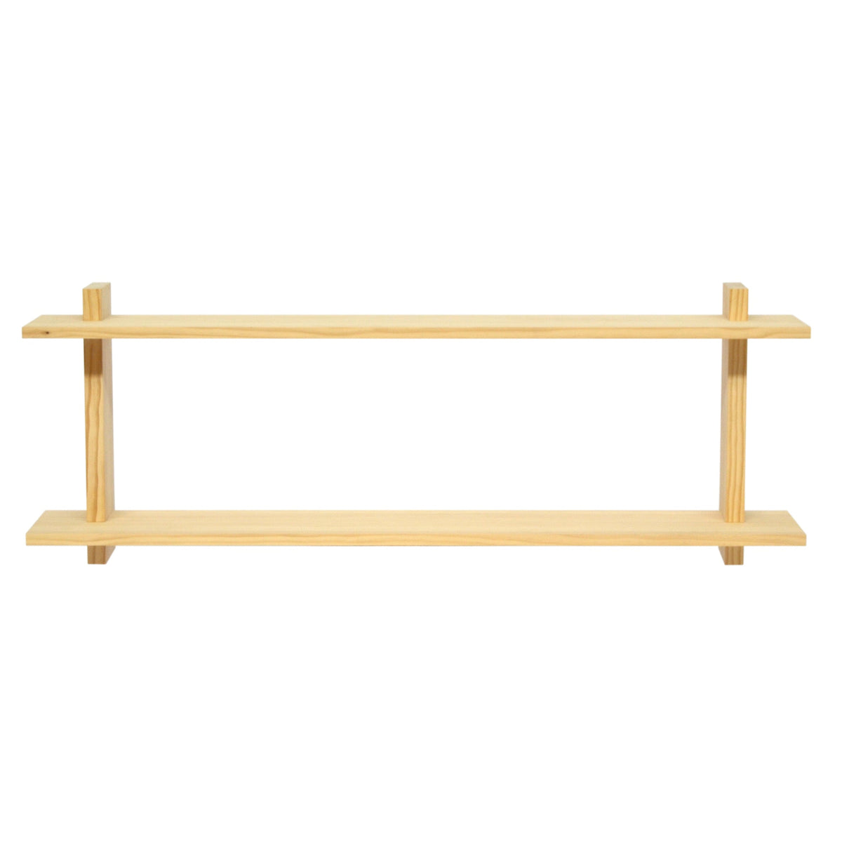Naan Furniture Wandplank Soller - Natuurlijk gelakt massief - Dubbel - 90 cm