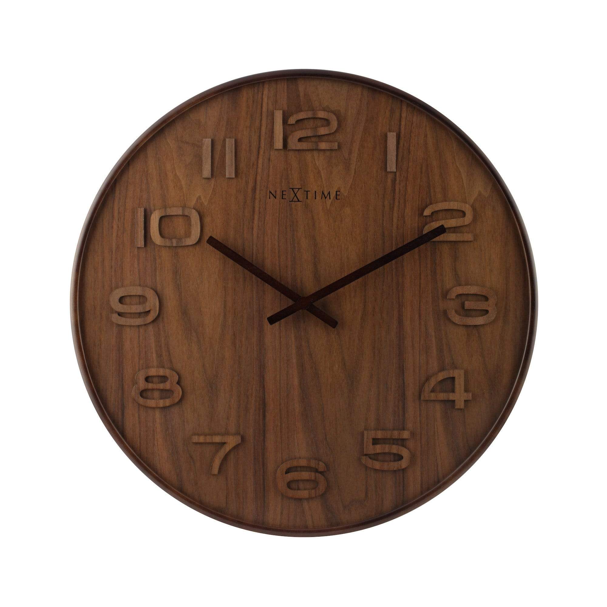 NeXtime - NeXtime - wandklok - 35 cm - Hout - Bruin - 'Wood Wood