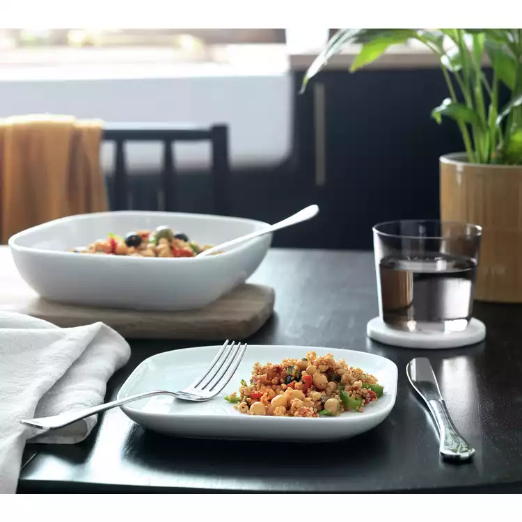 Habitat Riko Square 4 Piece Side Plate - White