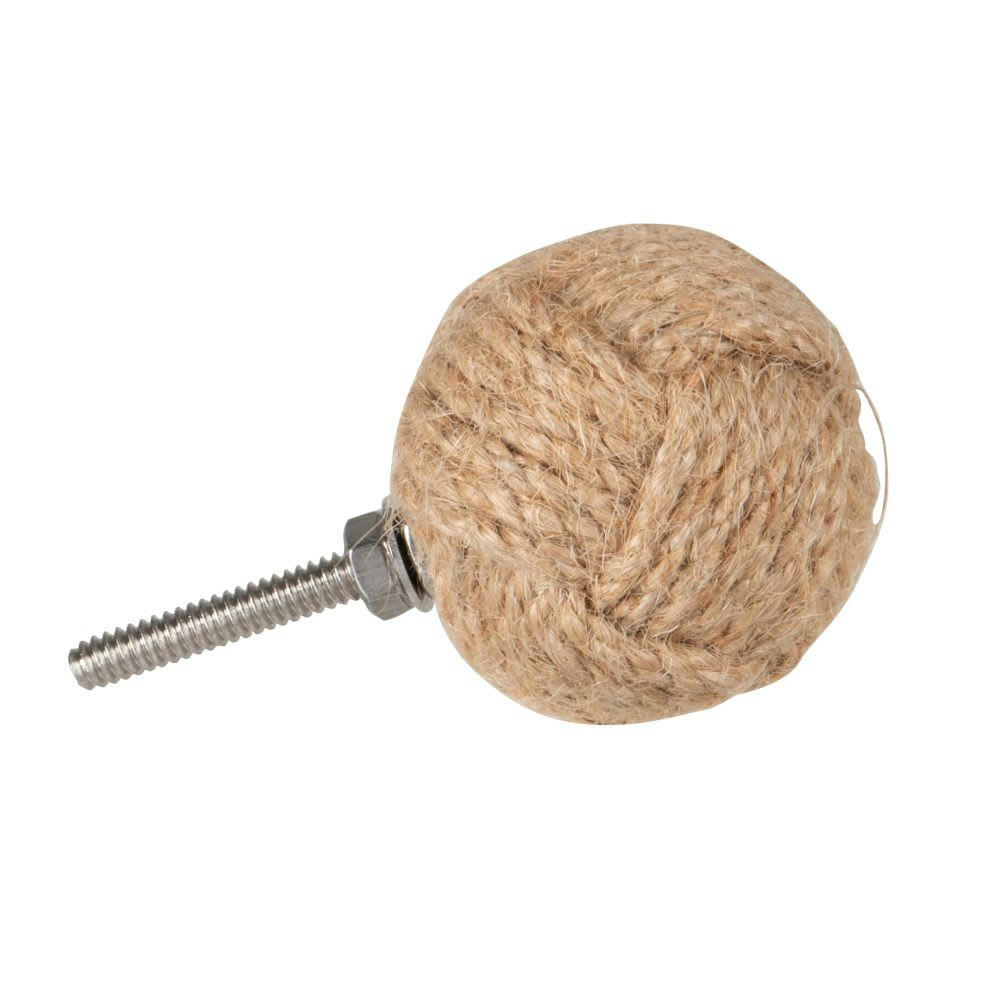 - Bouton de porte nœud marin en jute beige