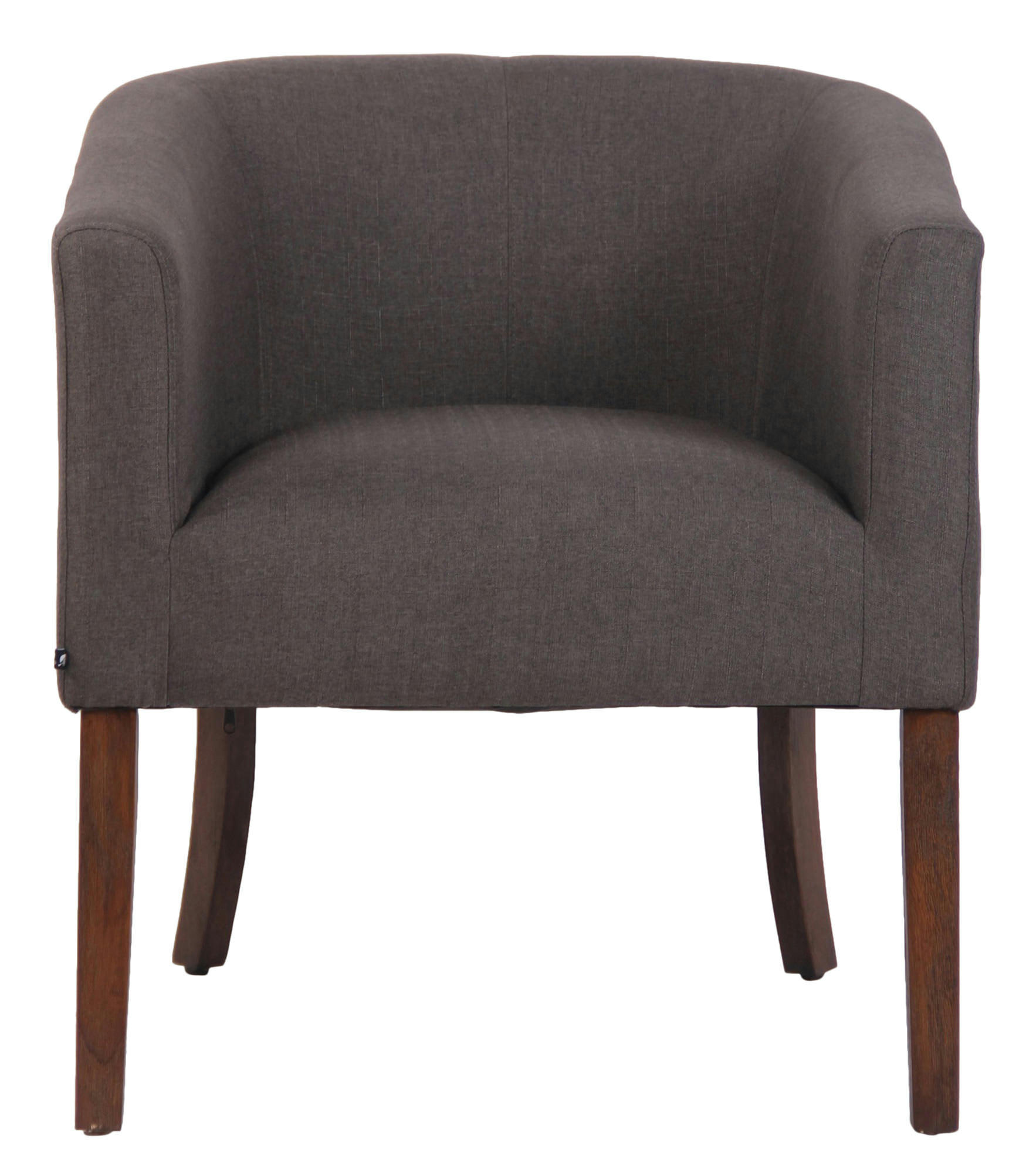 NEMEA - Fauteuil avec pieds en bois et accoudoirs en tissu Gris foncé