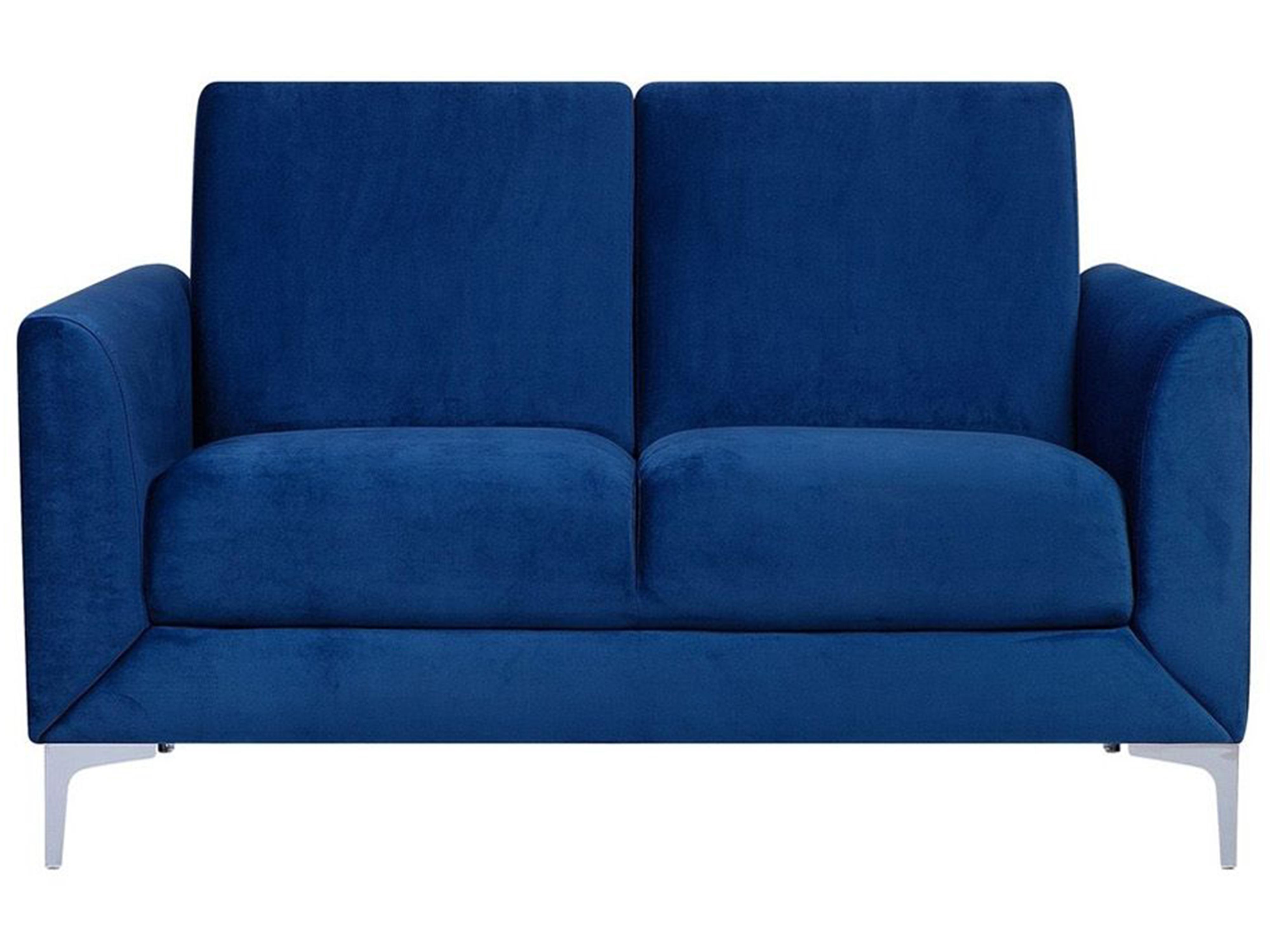 Sofa 2 Seater FENES Velvet Navy Blue