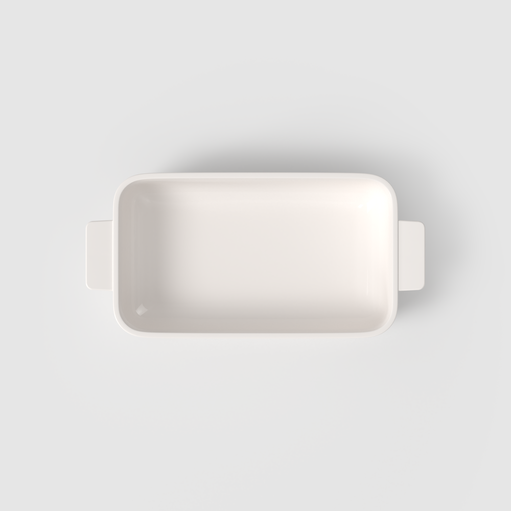 Clever Cooking Rectangular baking dish - White, 11.2'' x 5.5'', Premium Porcelain