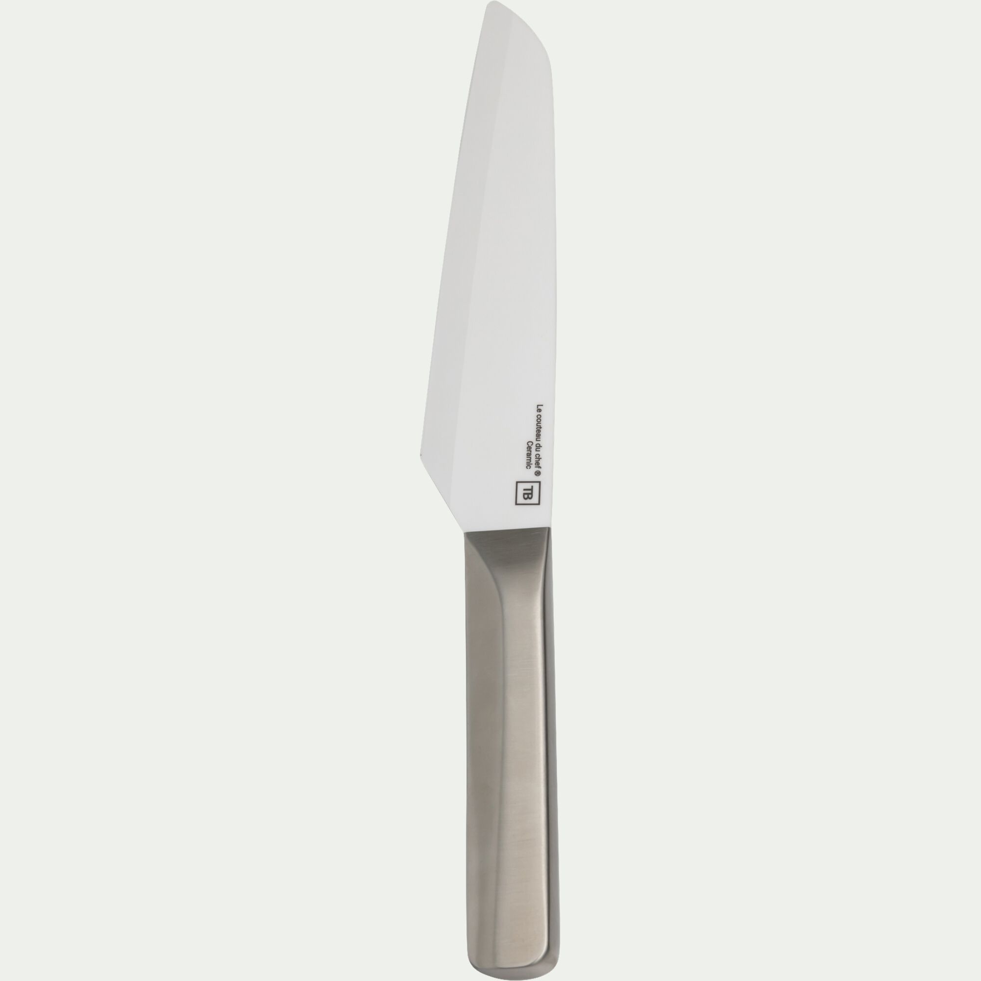 METALIS - Couteau chef en céramique et manche en inox - gris métallisé