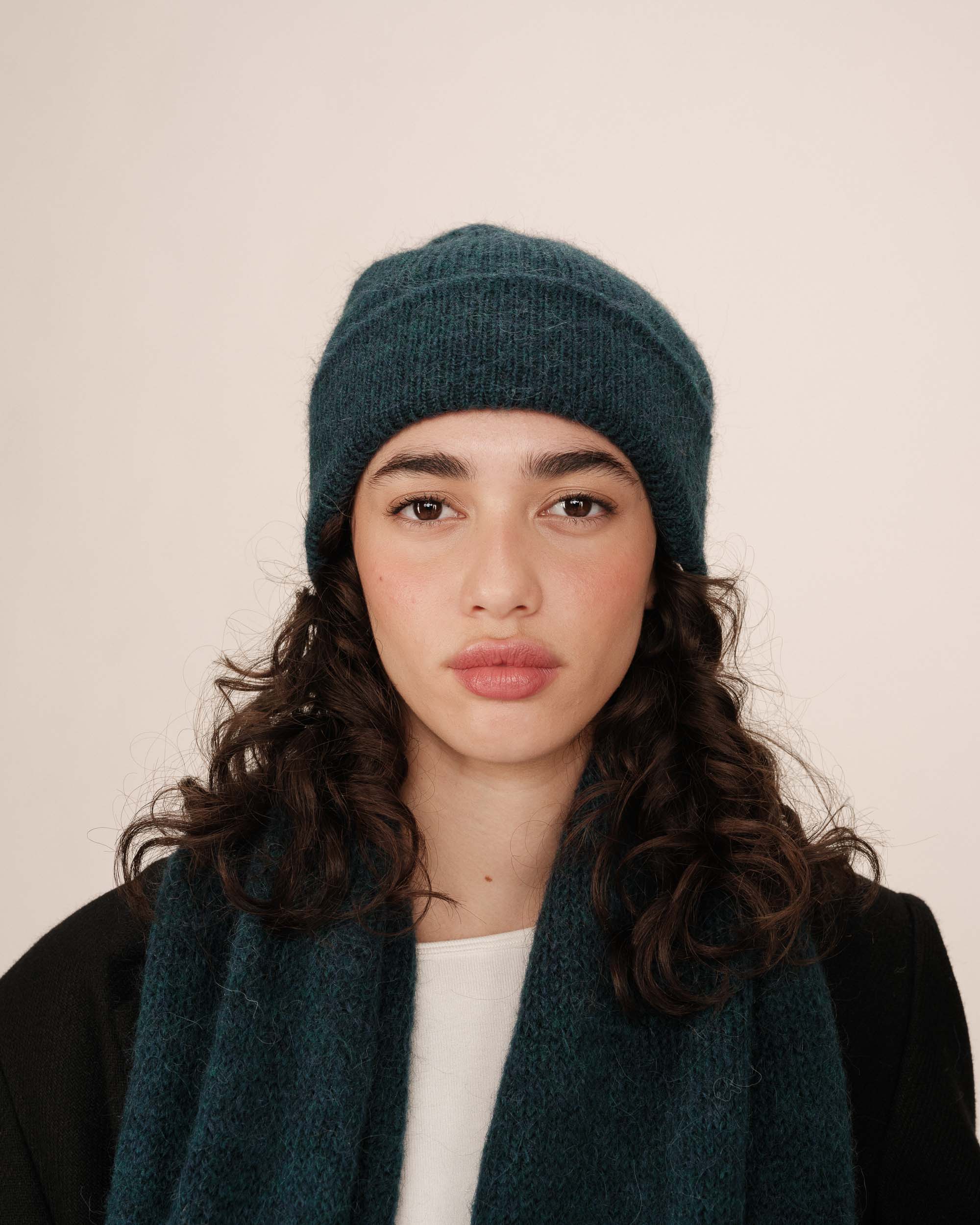 Bonnet en laine emeraude Sagittaire