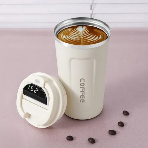 NNEOBA Stainless Steel Thermos Coffee Mug with Temperature Display