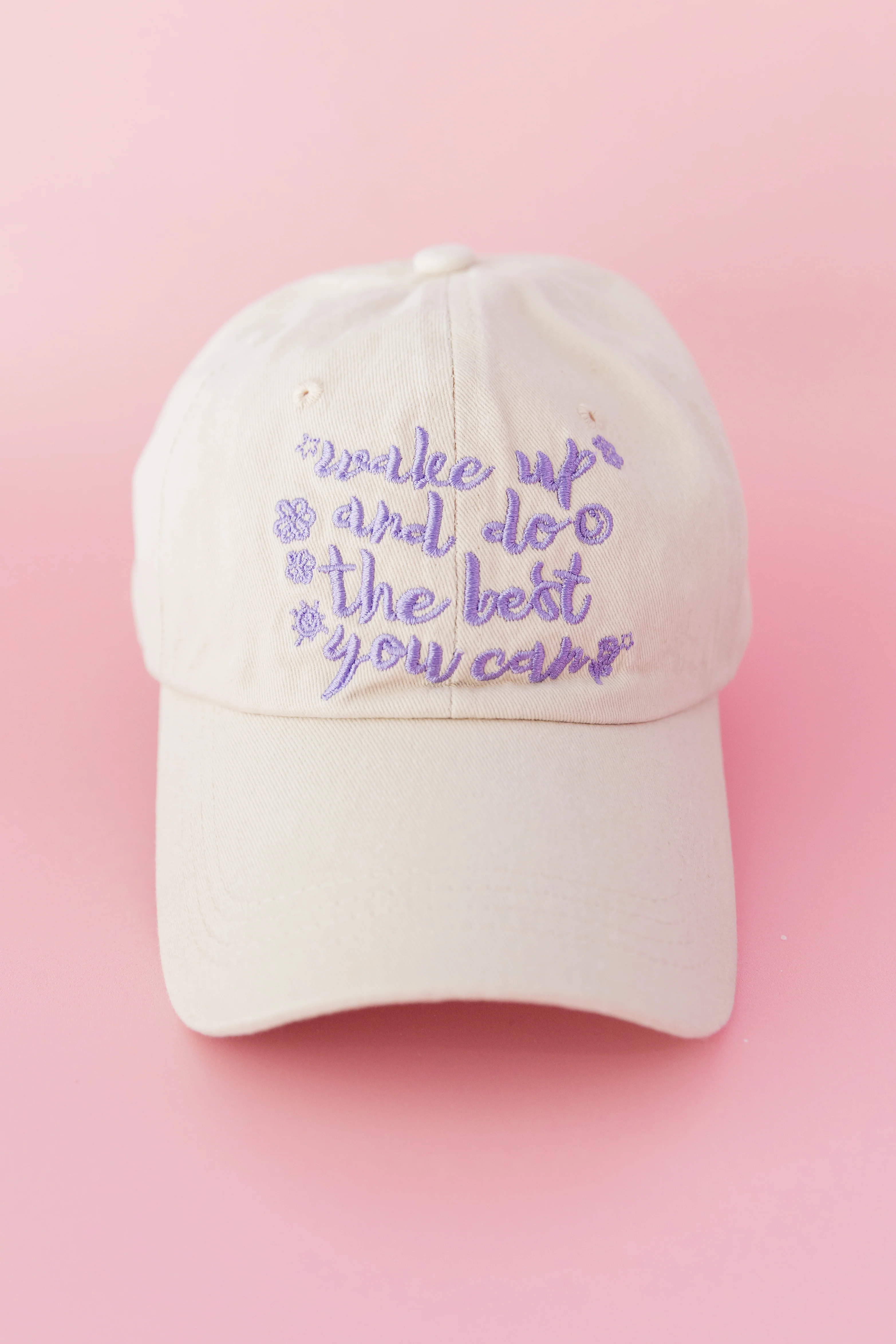 Essentials Slogan Cap in Show Up Cream