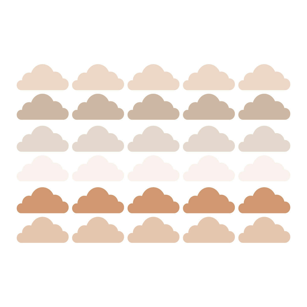CLOUDS2 - Stickers muraux en vinyle nuages marron et beige