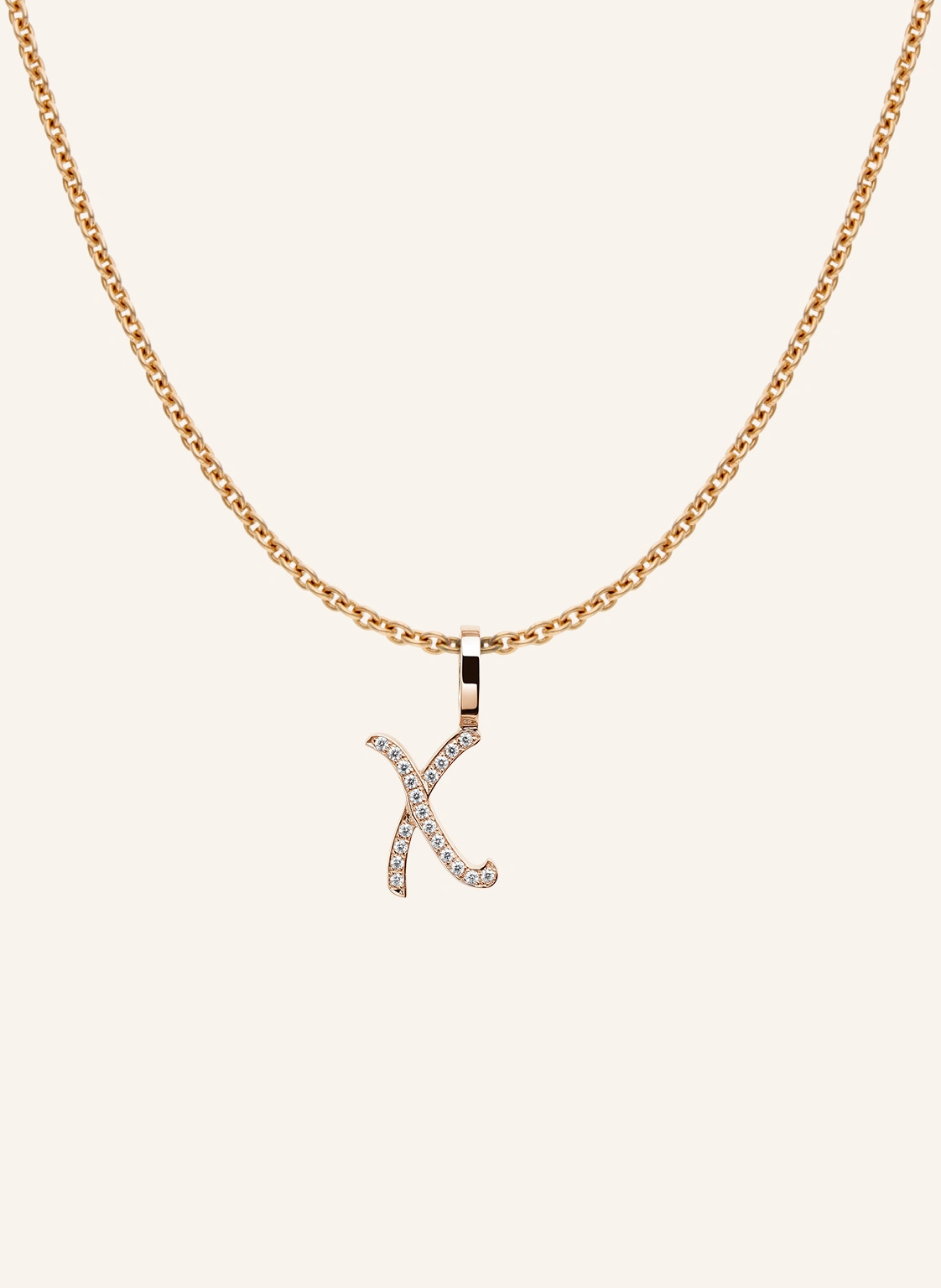 CADA Kette TINY DIAMOND LETTER X