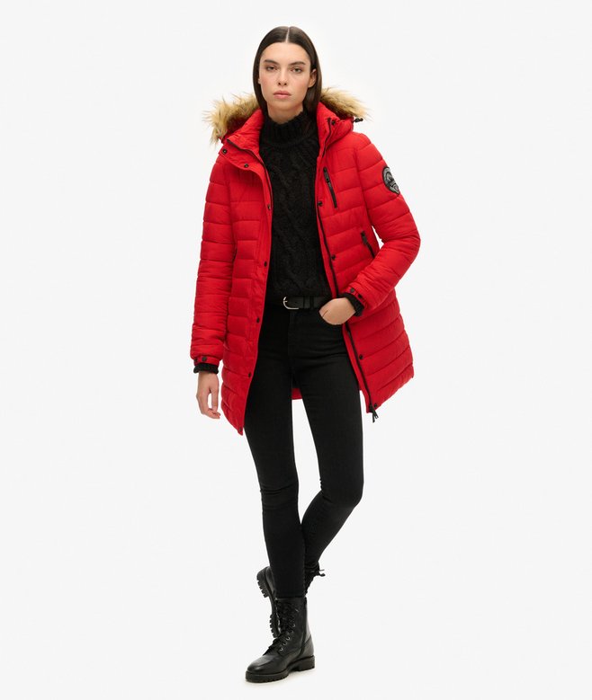 Fuji Hooded Mid Length Puffer Coat