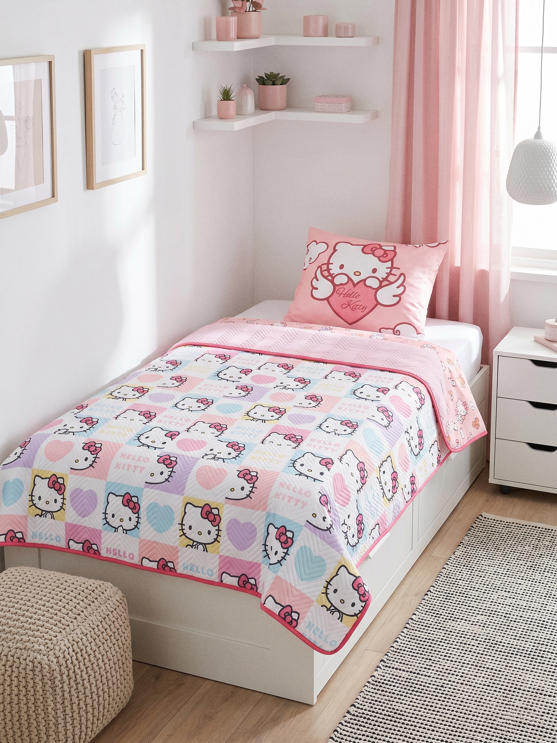 Narzuta na łóżko Hello Kitty