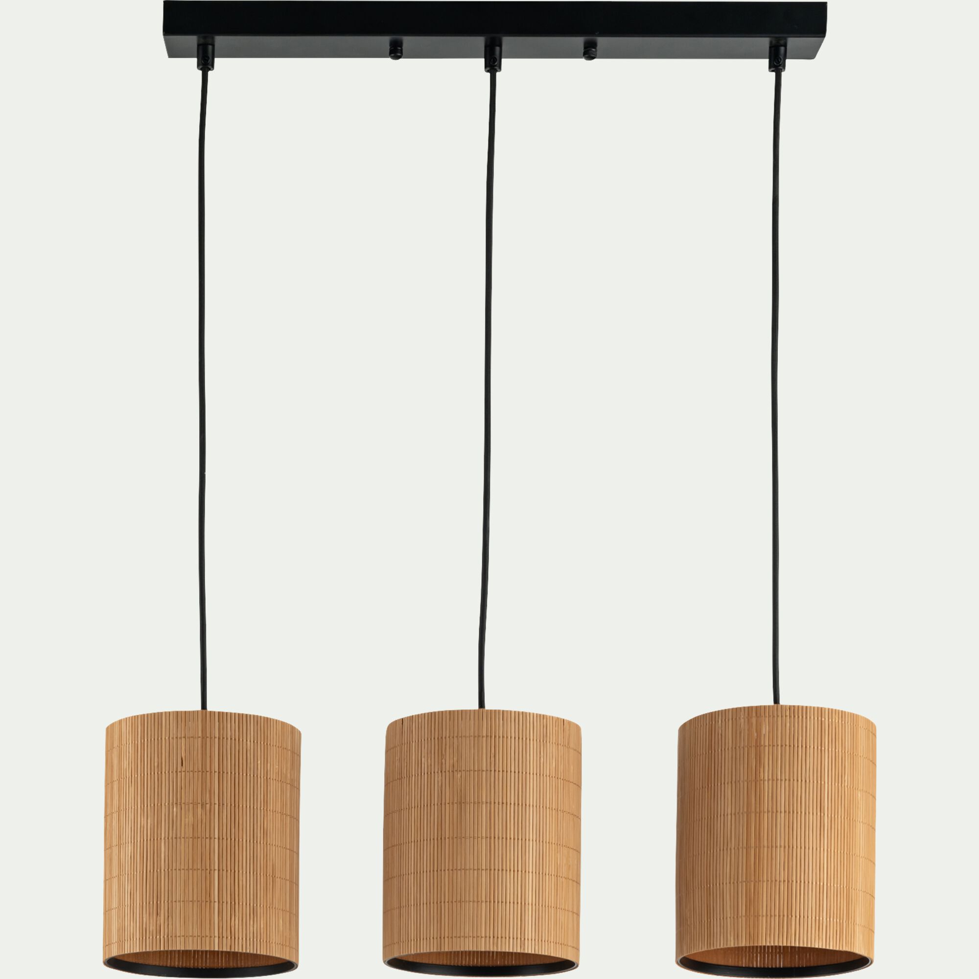 PIANA - Suspension électrifiée triple en bambou L61cm - naturel