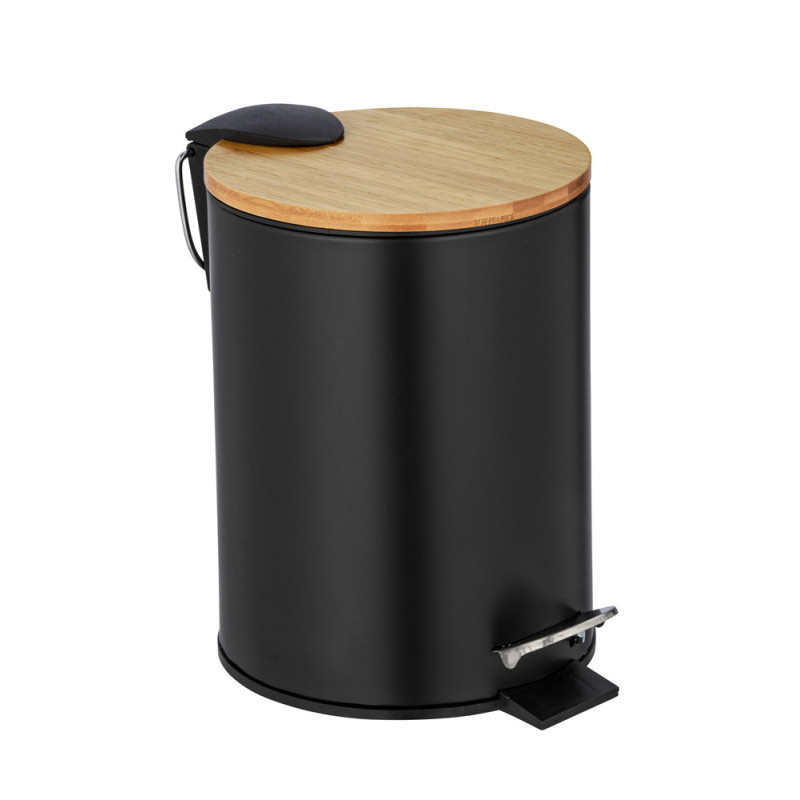 Poubelle à pédale Tortona noir mat 3 L WENKO