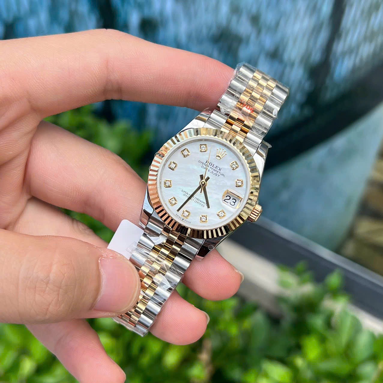 Rolex Datejust SS/YG Plated MOP Dial CZ Diamonds 31mm Jub Super Clone