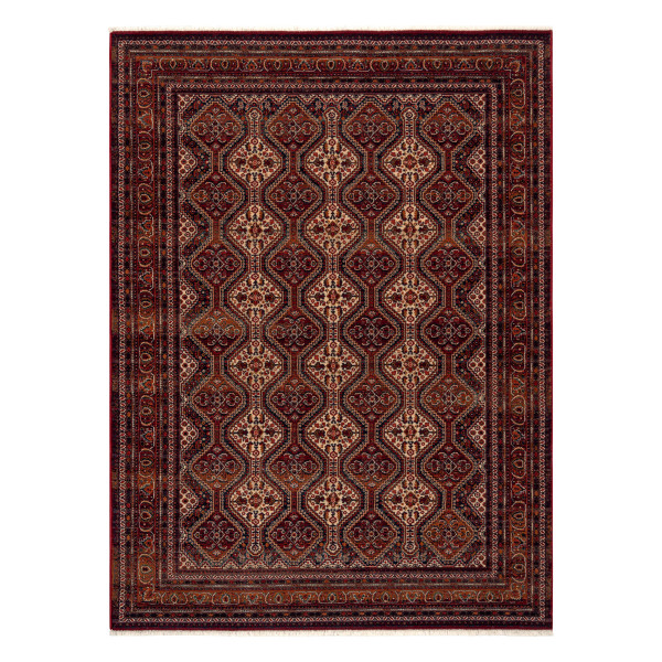 Dywan wełniany KESHAN Frędzle, Ornament, ramka orientalny 80x145 cm