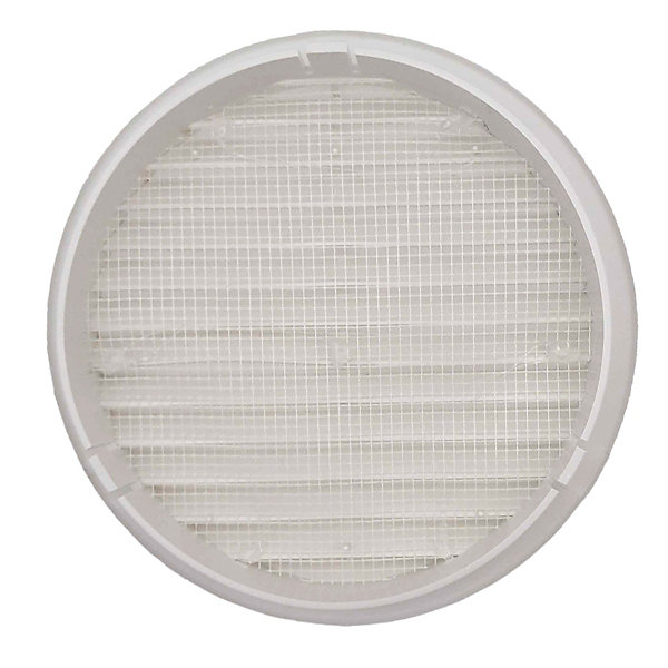 Lot de 3 Grille ronde pour PVC et gaine avec moustiquaire diam150 Blanc