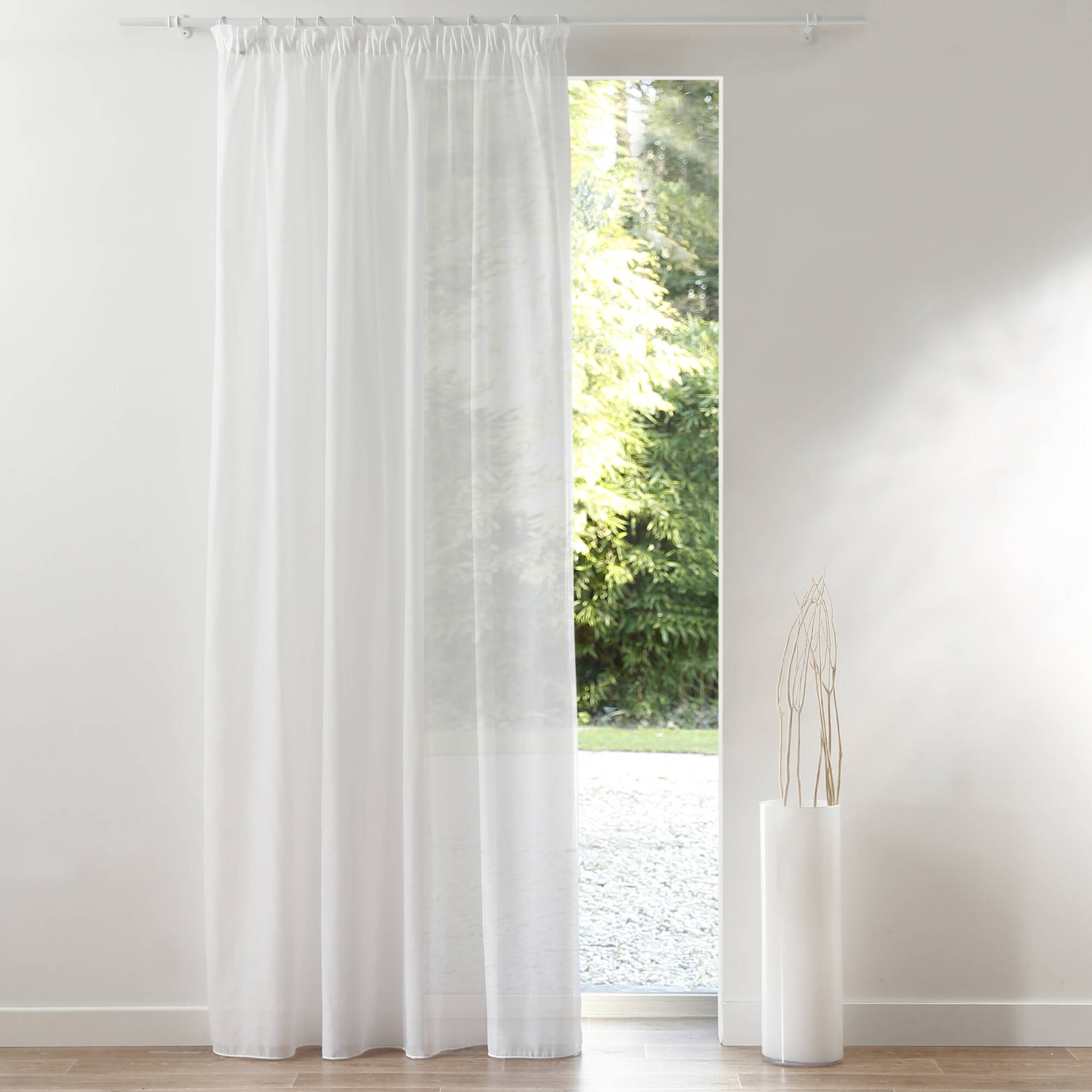 Panneau lin polyester base plombée finition galon fronceur